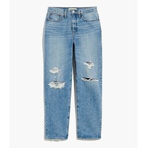 $138 Madewell The Dadjean in Yorktown Medium Wash 31 Distressed Rigid NF146